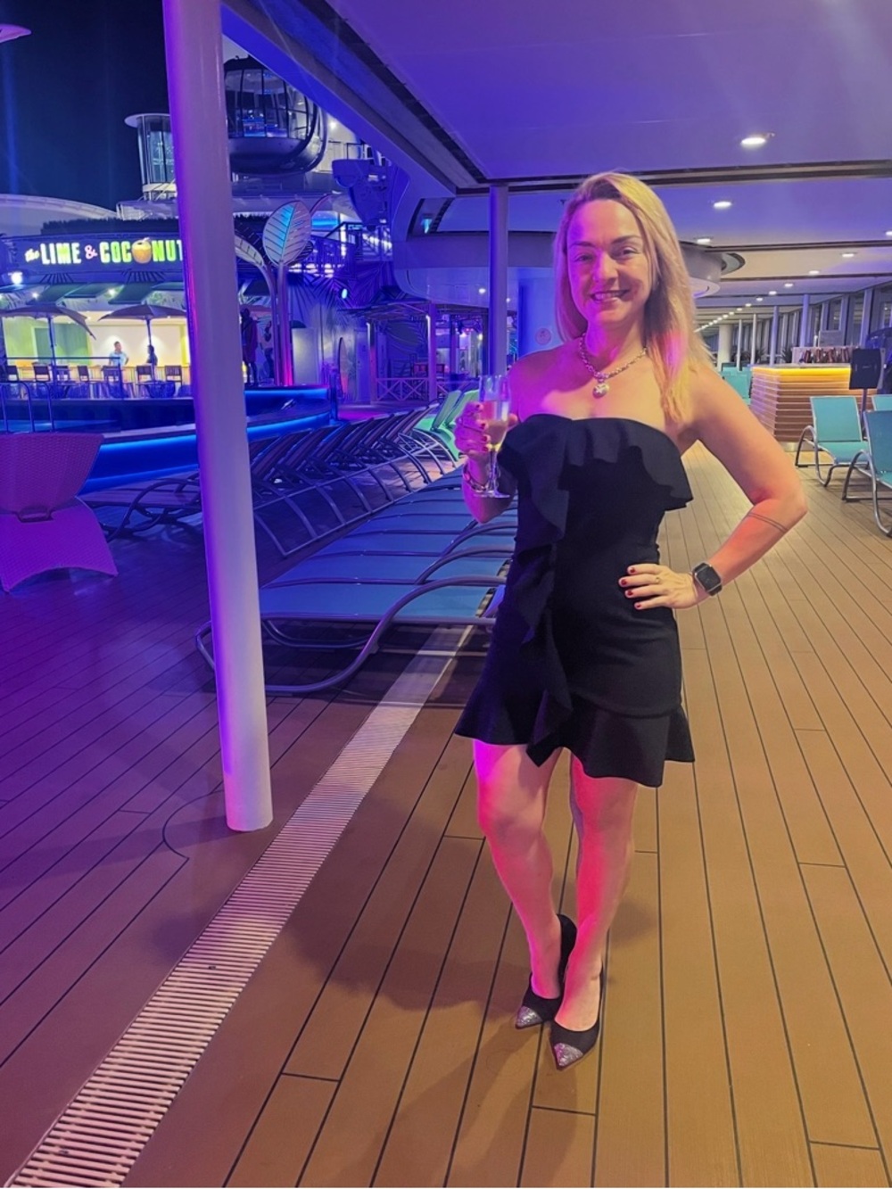 Off-Shoulder Black Ruffle Skirt - Picture 3 of 3
